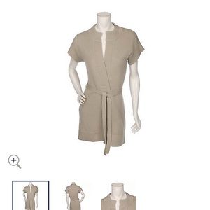 Du Jour Short Sleeve Open Wrap Cardigan with Belt